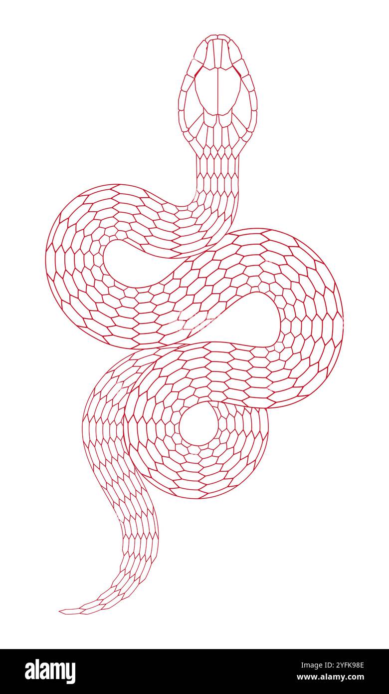 cartoon snake pattern with red line stroke Stock Vector Image & Art - Alamy