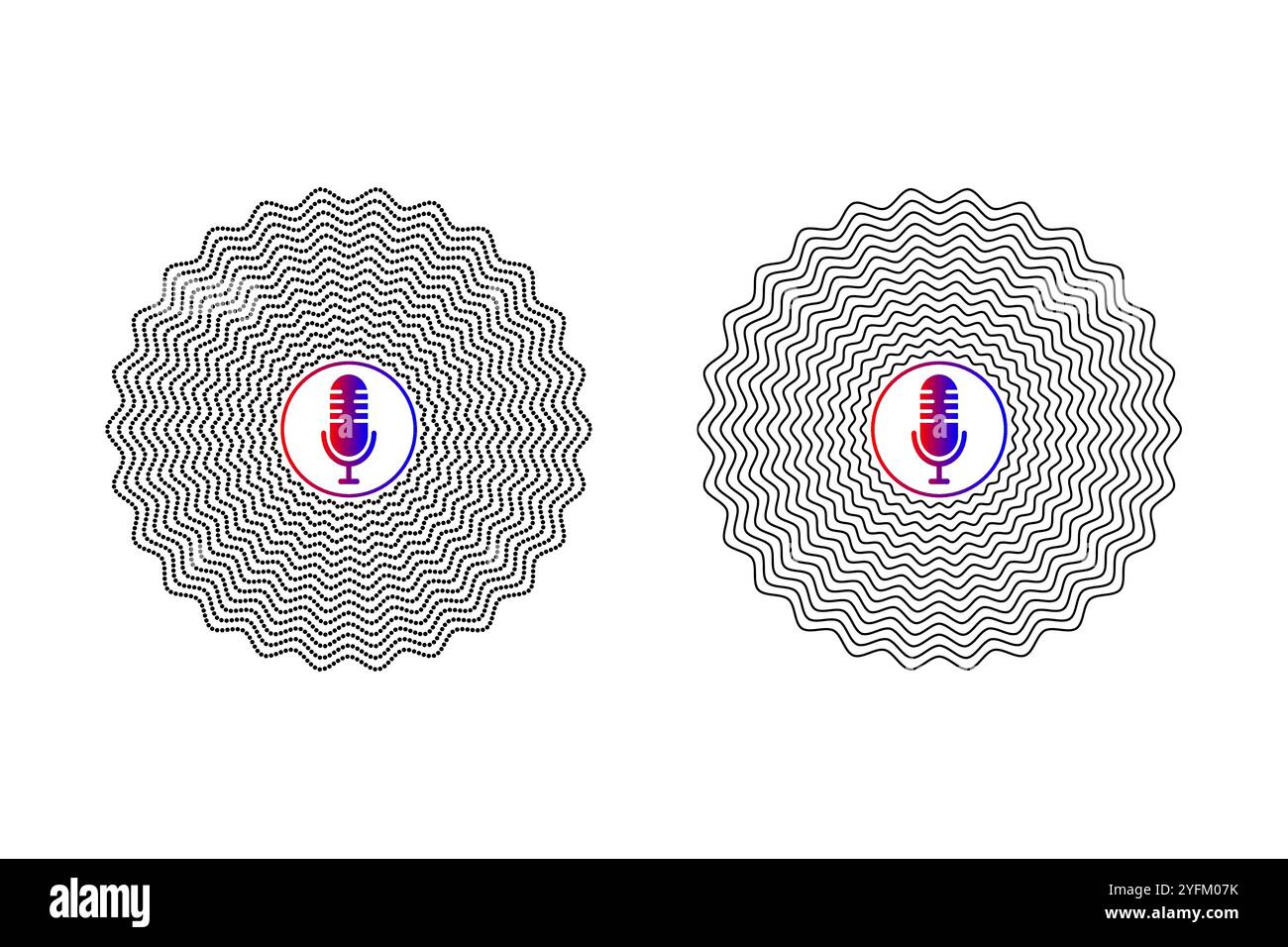 Personal voice assistant landing page banner vector illustration for infographics, websites, web design. - Stock Image