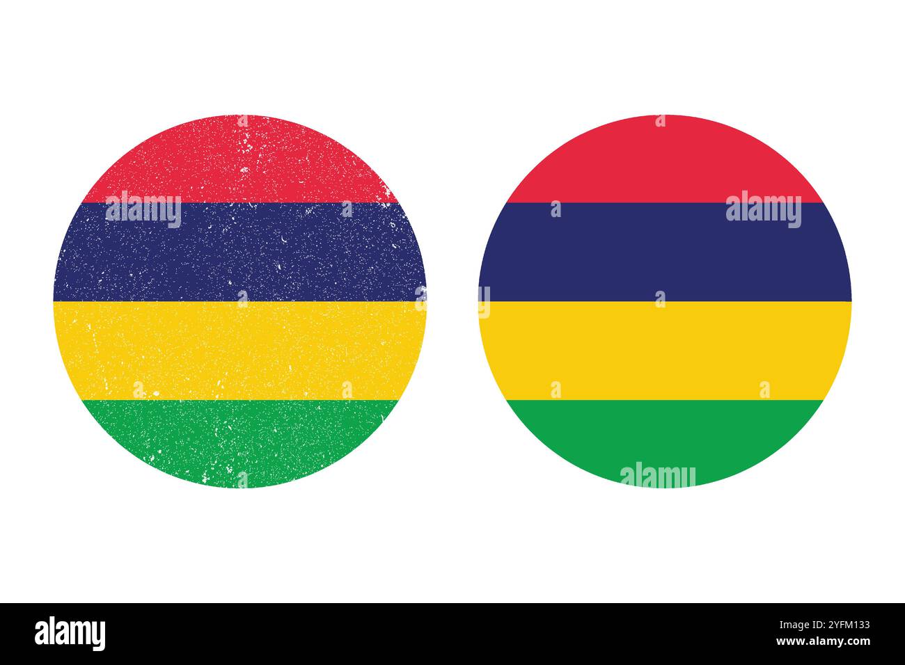 Flag of Mauritius. An illustration of the Mauritius round flag. A round ...