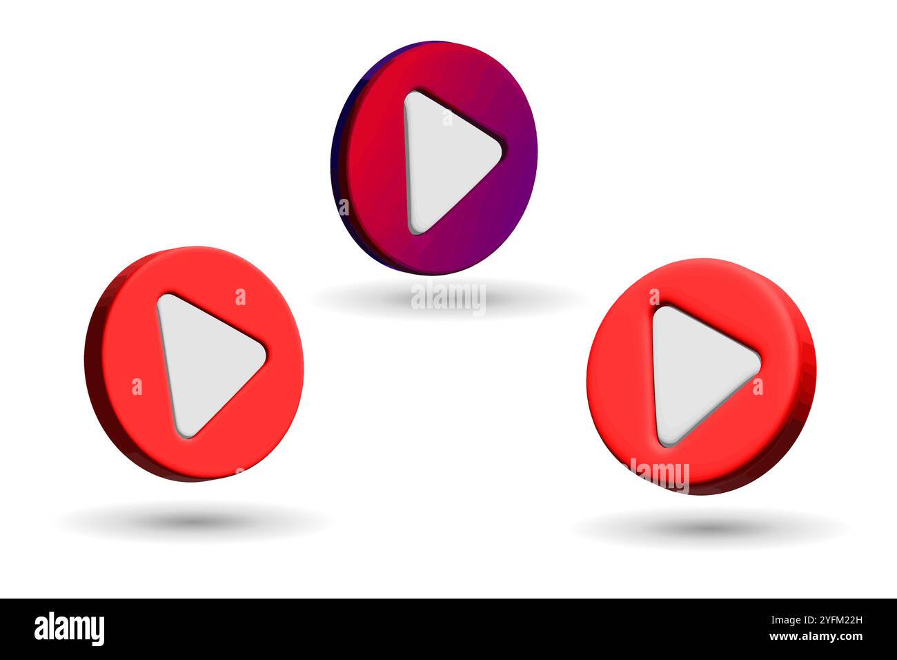 3D Play button. Realistic 3D play button vector illustration. Stock Vector