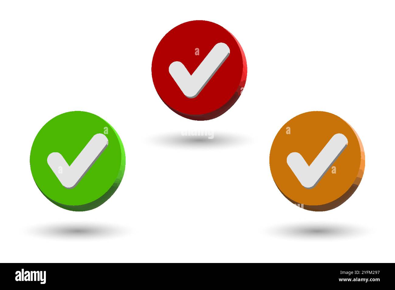 Illustration checkmark icon 3d Stock Vector Images - Alamy