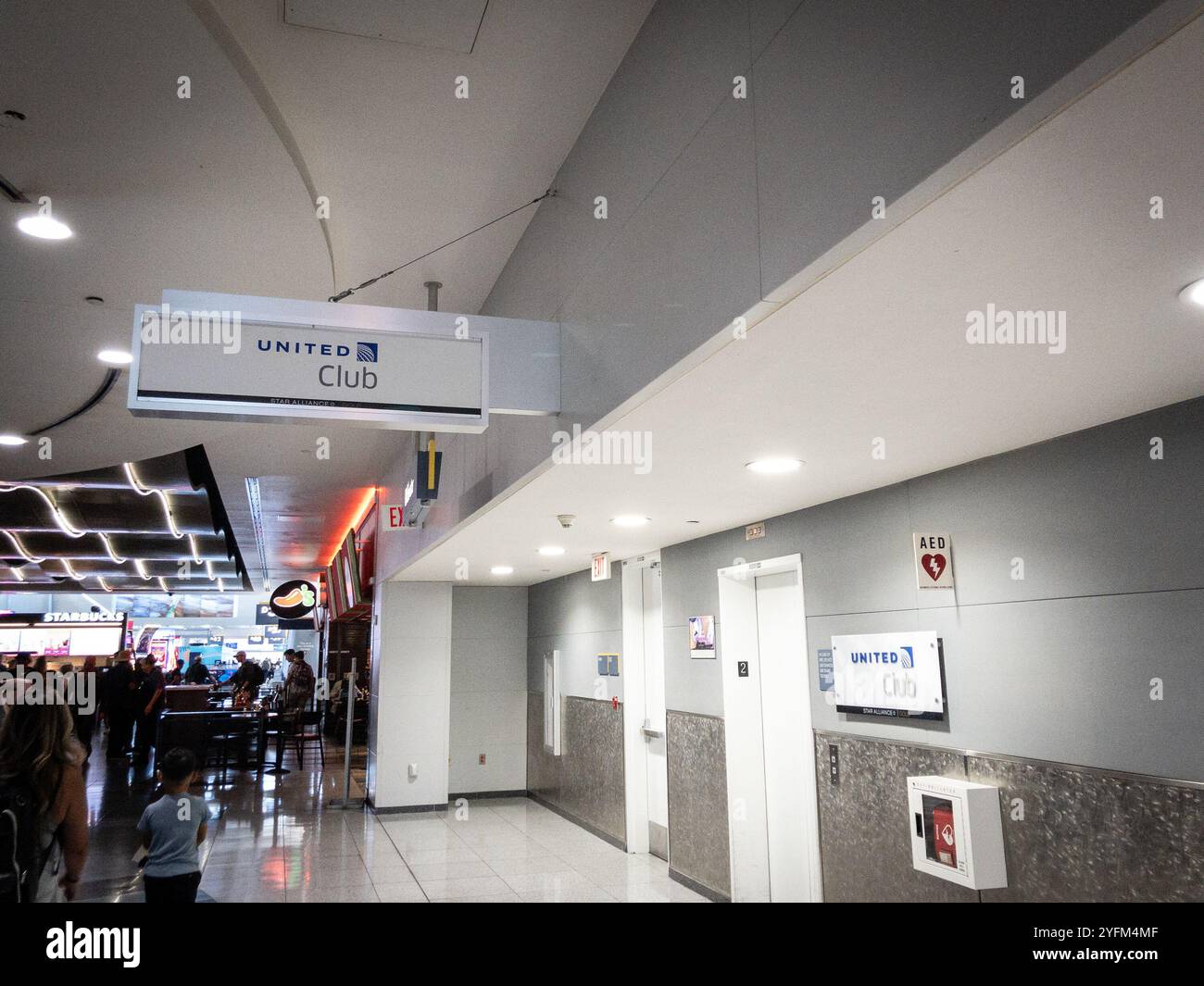 LAS VEGAS - AUGUST 19, 2024: Entrance to United Club Lounge at Harry ...