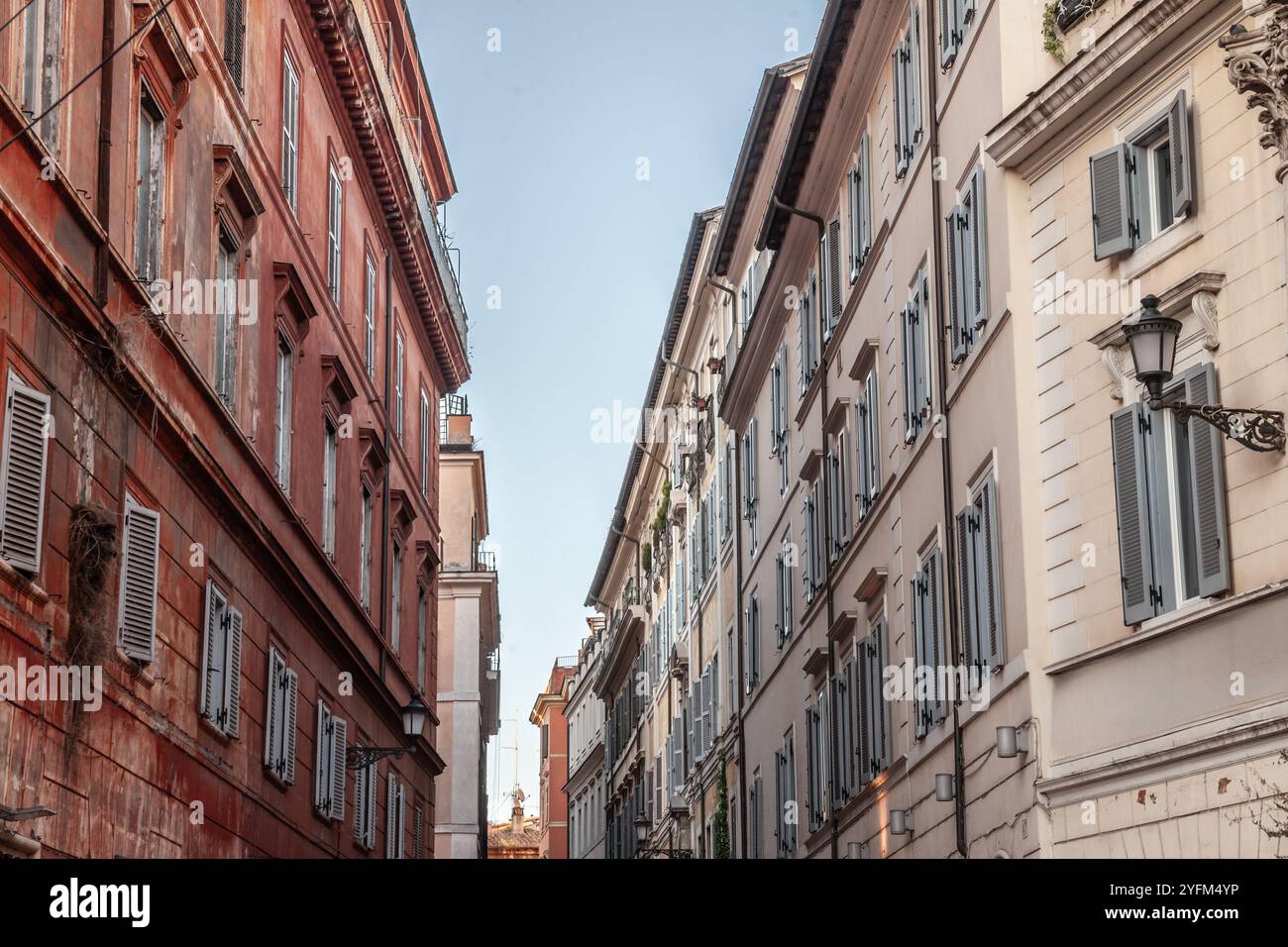 Selective blur on Old buildings and facades in the historic old Rome ...