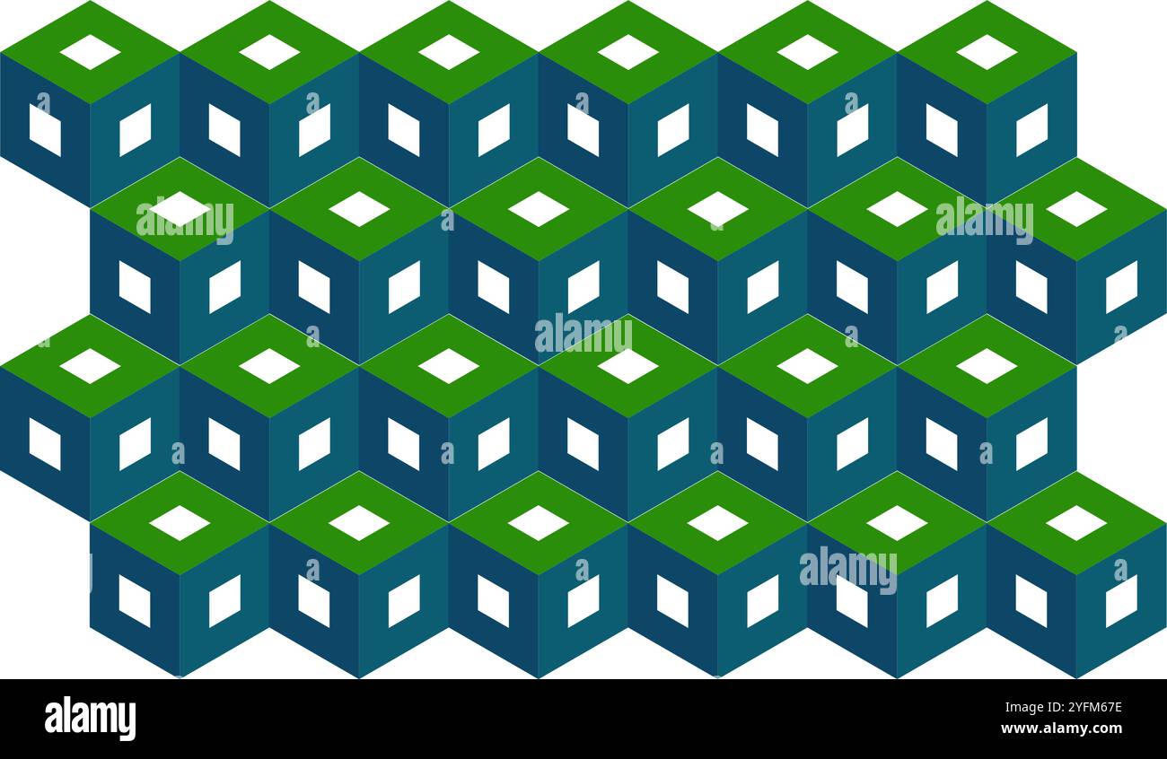 Cube icons. 3d colorful cube symbols. Stock Vector