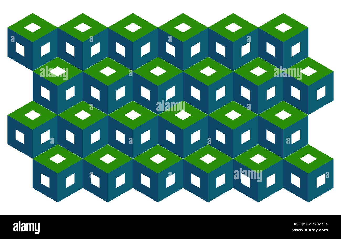 Cube icons. 3d colorful cube symbols. Stock Vector