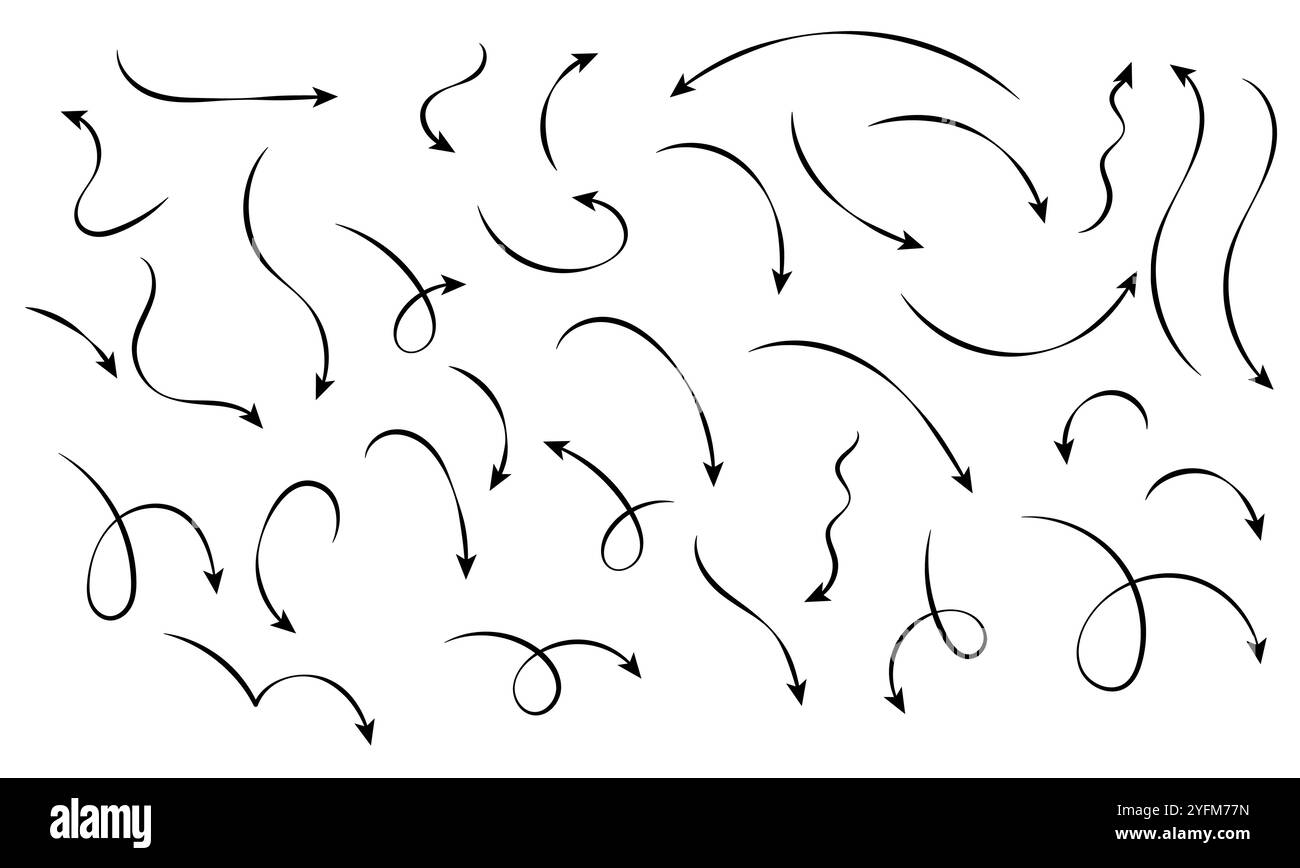 Hand drawn arrow icons doodle design elements Stock Vector Image & Art ...