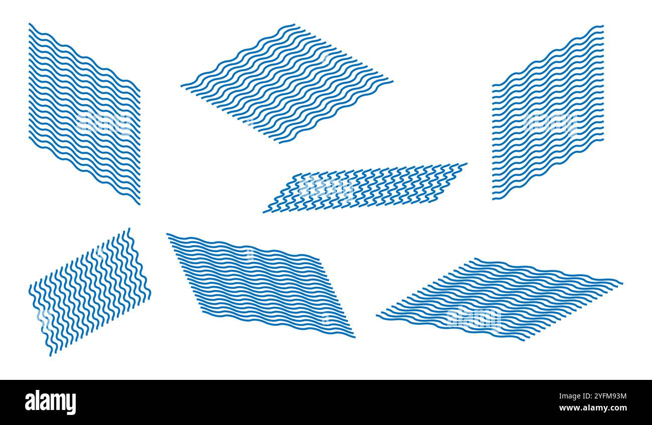 Geometric Wave Patterns of a Woven Structure. Stock Vector