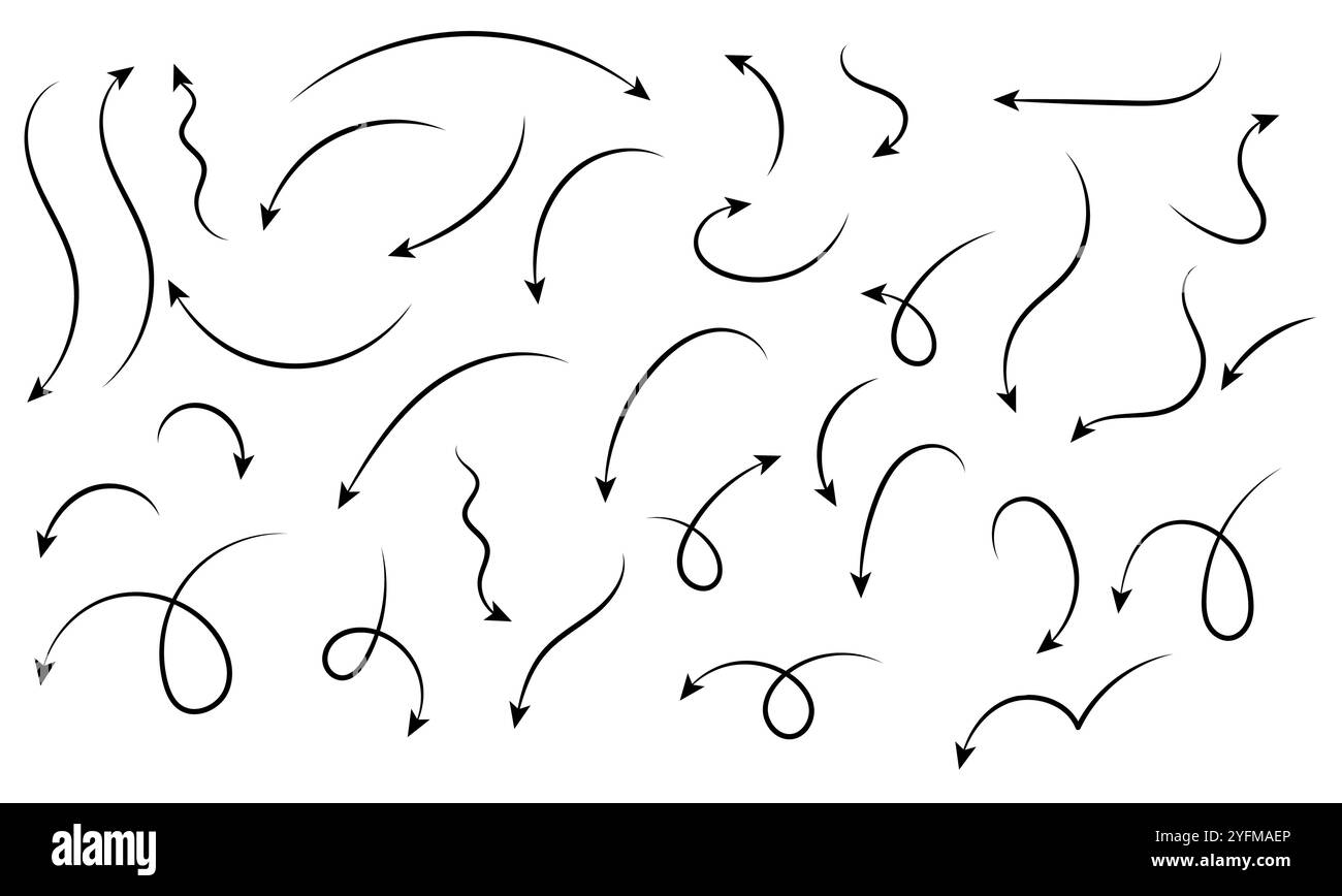 Hand drawn arrow icons doodle design elements Stock Vector Image & Art ...