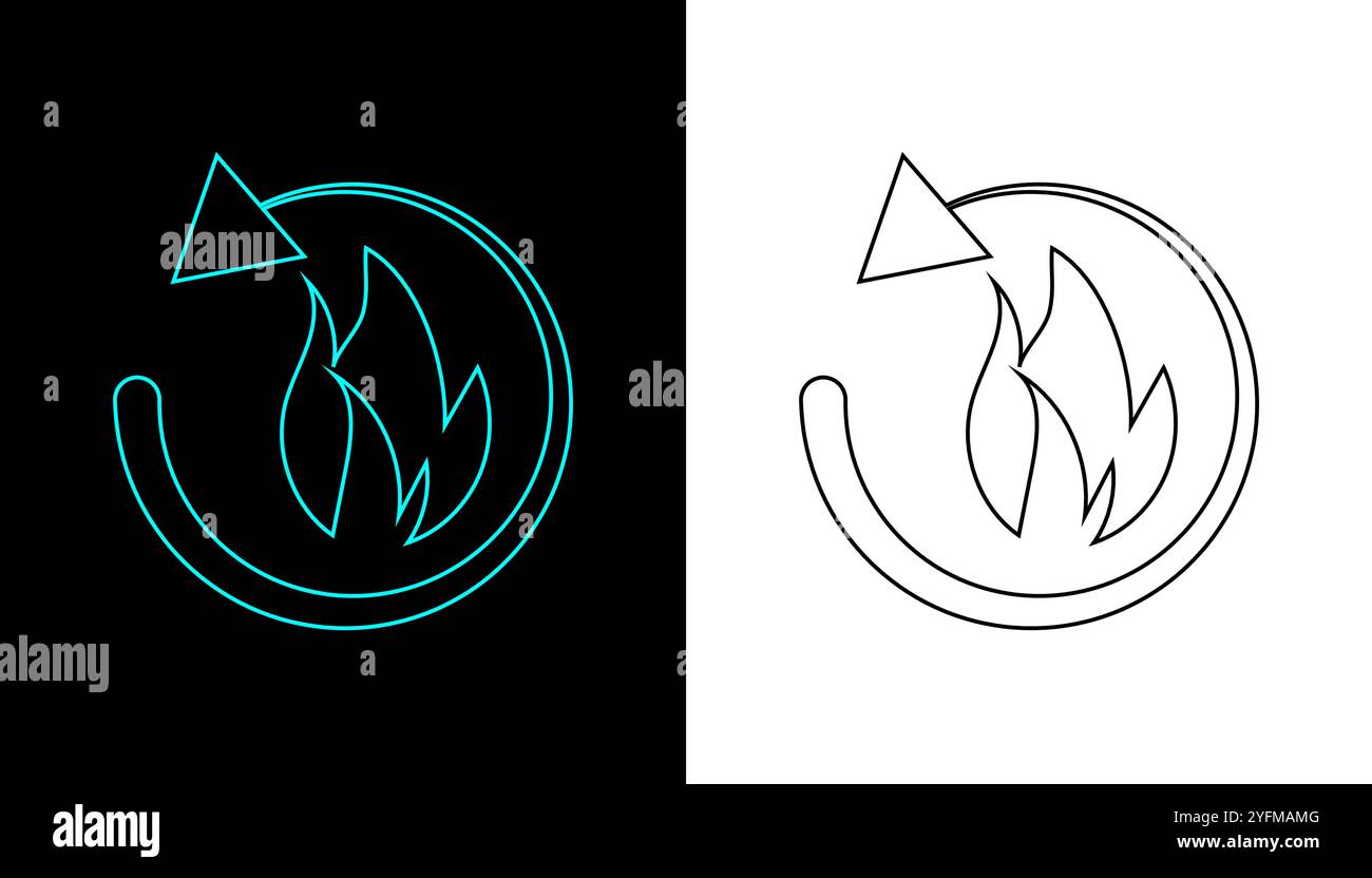 Metabolism fire icon flat design illustrator. Stock Vector