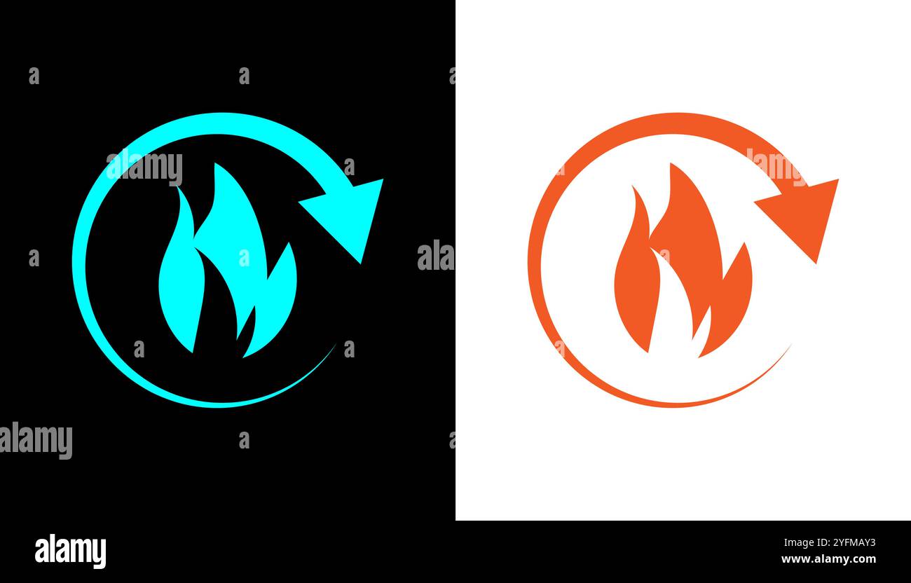 Metabolism fire icon flat design illustrator. Stock Vector