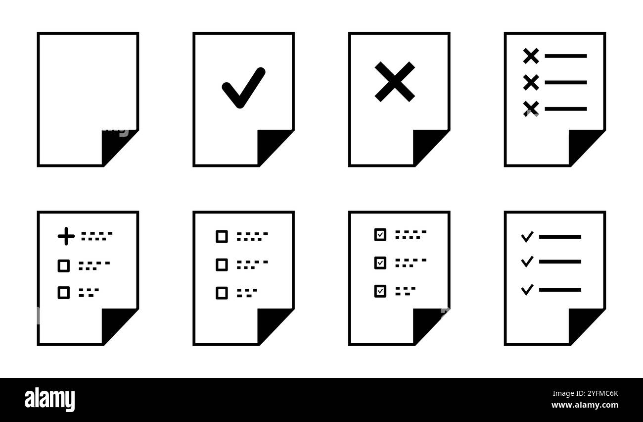Minimal list icons Stock Vector Images - Alamy