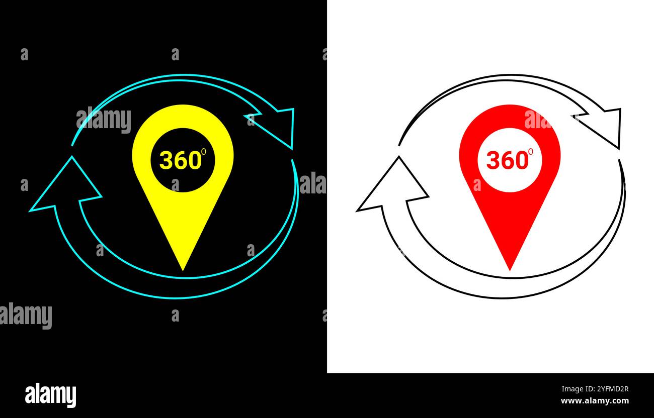 Rotating map pin anywhere and anytime icon illustration Stock Vector ...