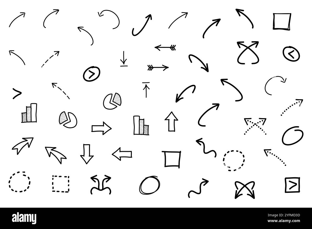 Hand drawn arrow icons doodle design elements Stock Vector Image & Art ...