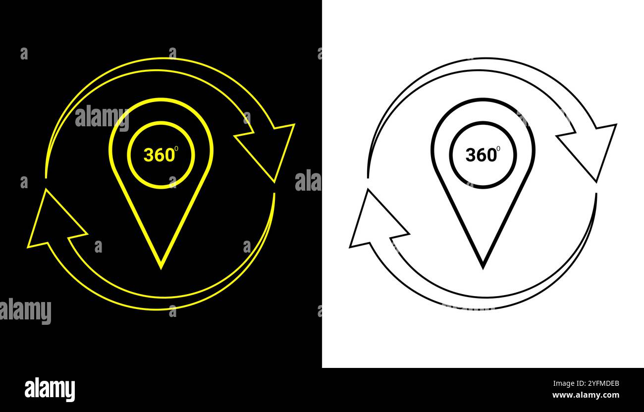Rotating map pin anywhere and anytime icon illustration Stock Vector ...
