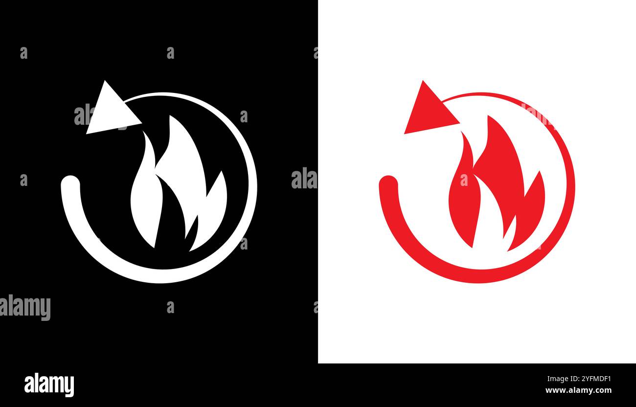 Metabolism fire icon flat design illustration. Stock Vector