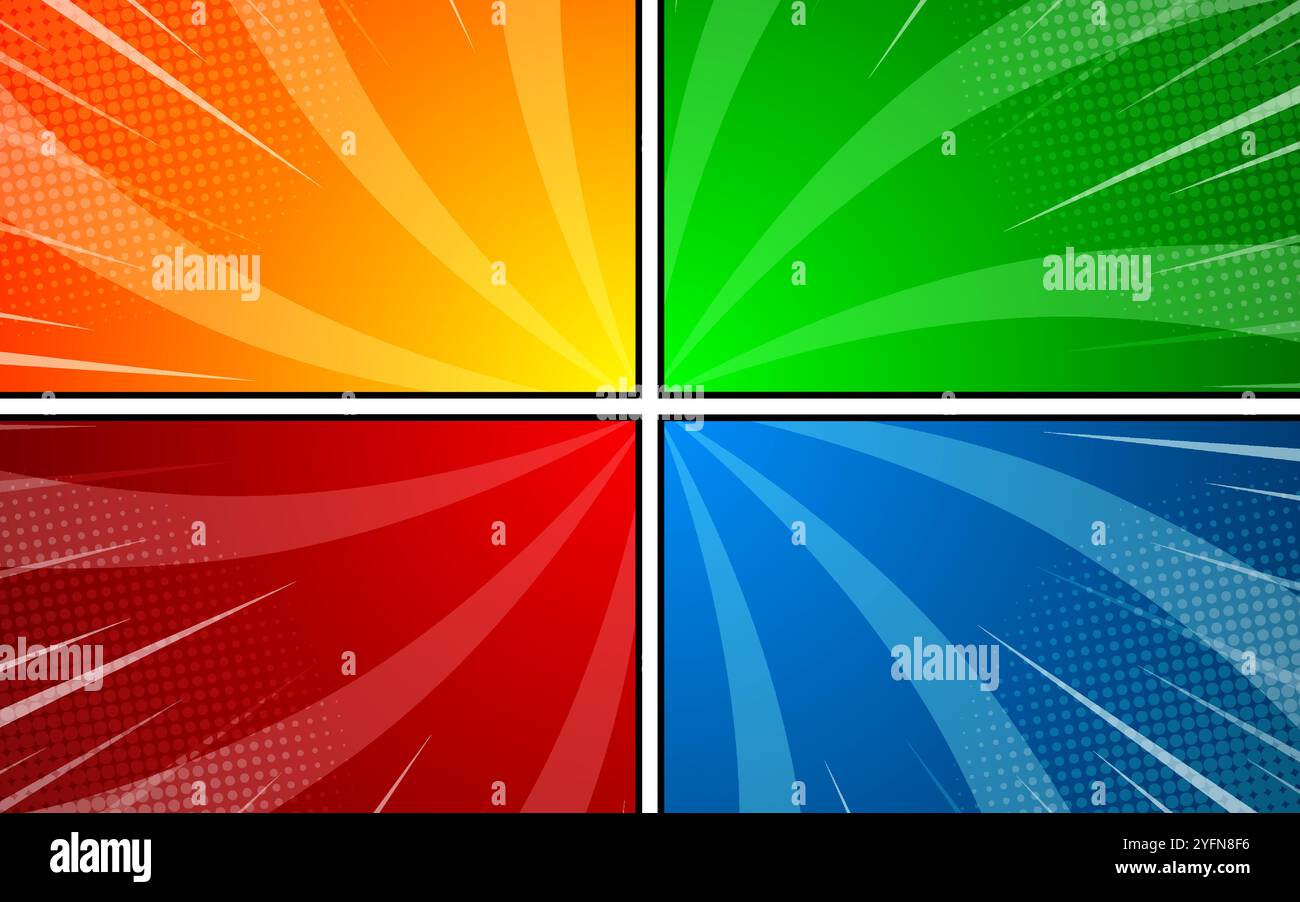 Colorful comic abstract scene page background. vector illustration ...