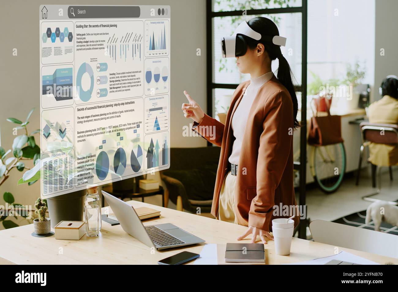 Office Worker Using Virtual App Stock Photo