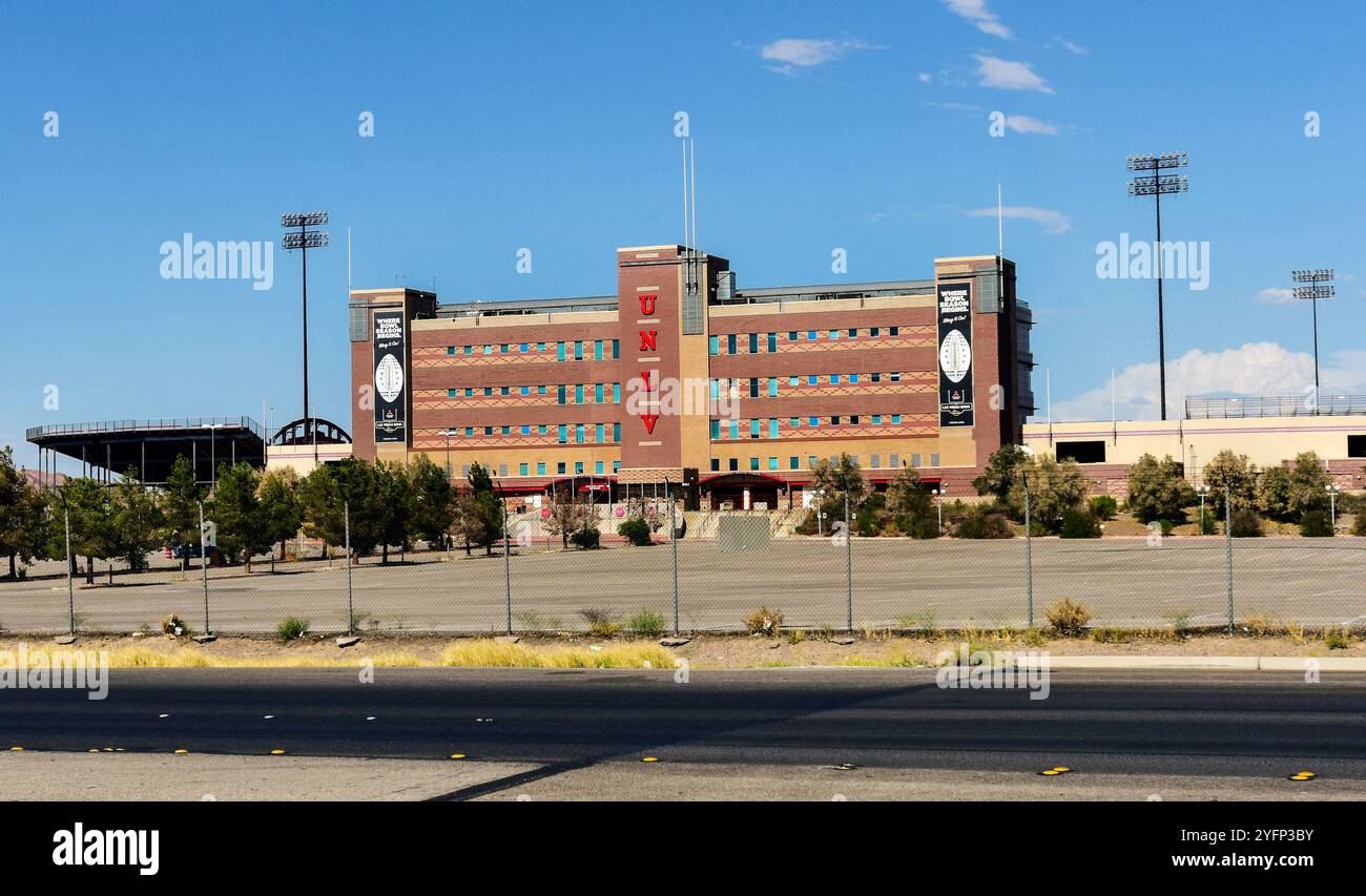 UNLV Sam Boyd Stadium front view. 7000 E Russell Rd, Las Vegas, NV 89122 Stock Photo