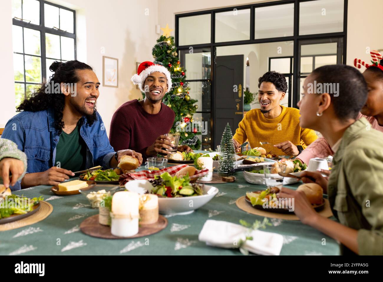 Holiday with multiracial guests hi-res stock photography and images - Alamy