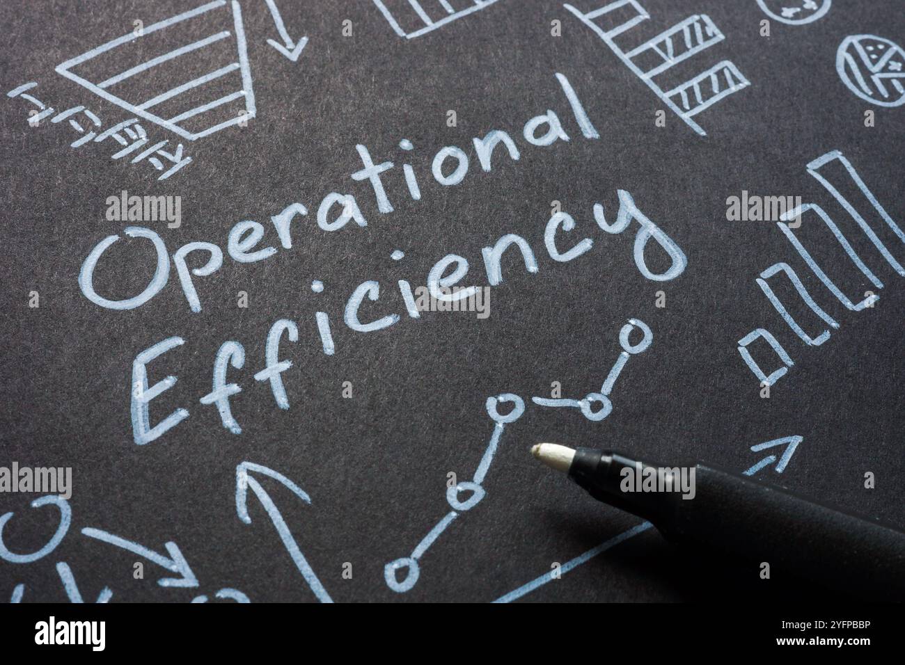 Graphs on operational efficiency. Productivity improvements Stock Photo ...