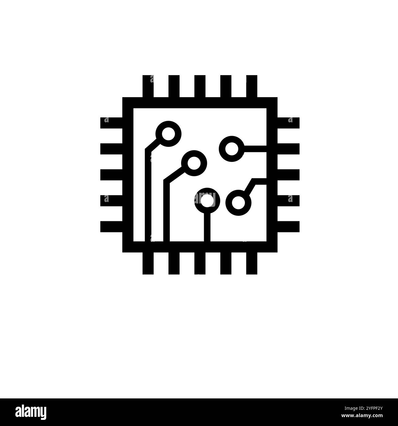 Microchip, Circuit Board, CPU Solid Flat Vector Icon Isolated on White Background. Stock Vector