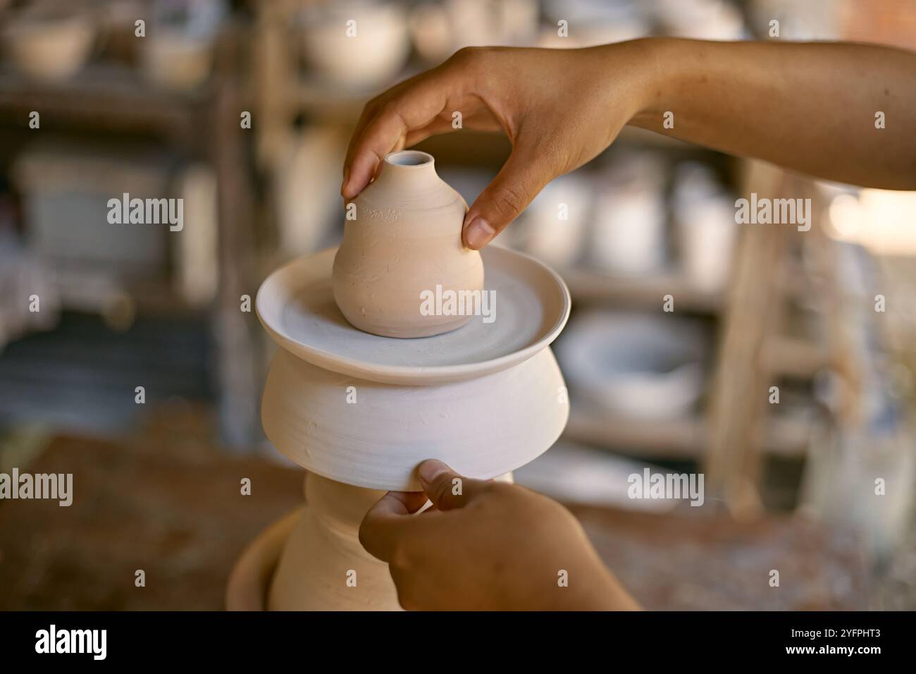 Clay pottery ceramic Products,The process of creating pottery Stock ...