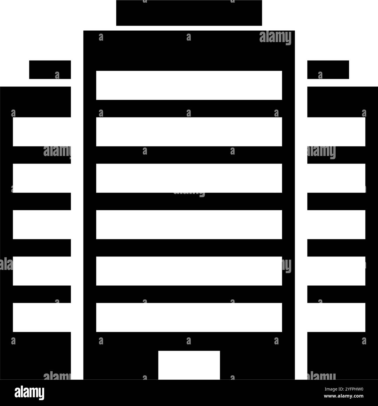 Modern skyscraper icon in a simple black and white design Stock Vector ...