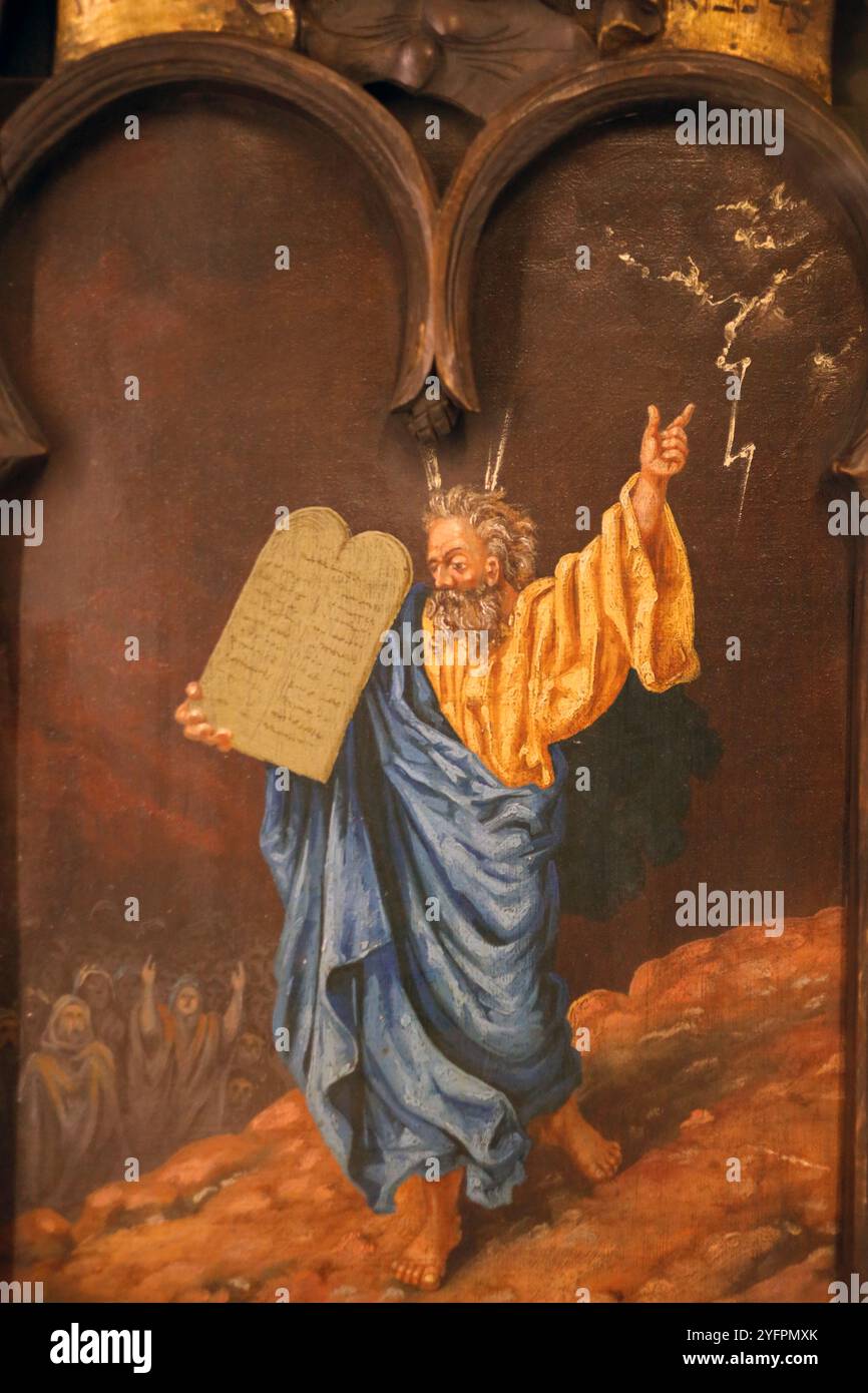 Moses receiving the Ten Commandments on the Mount Sinai. Vienna ...