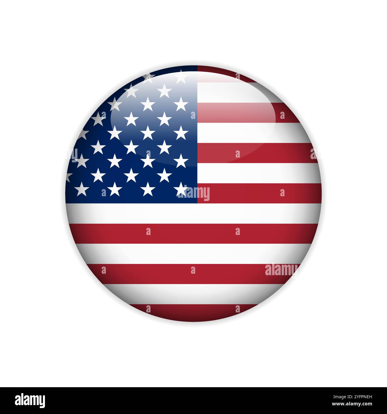 United States of America flag on button. Vector Stock Vector Image ...
