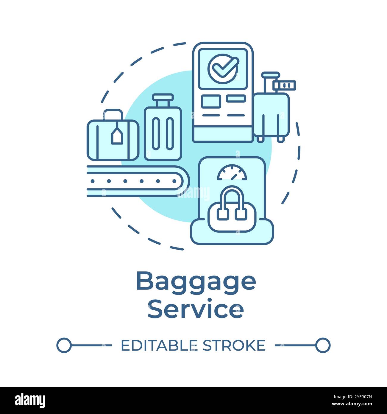 Baggage service soft blue concept icon Stock Vector Image & Art - Alamy
