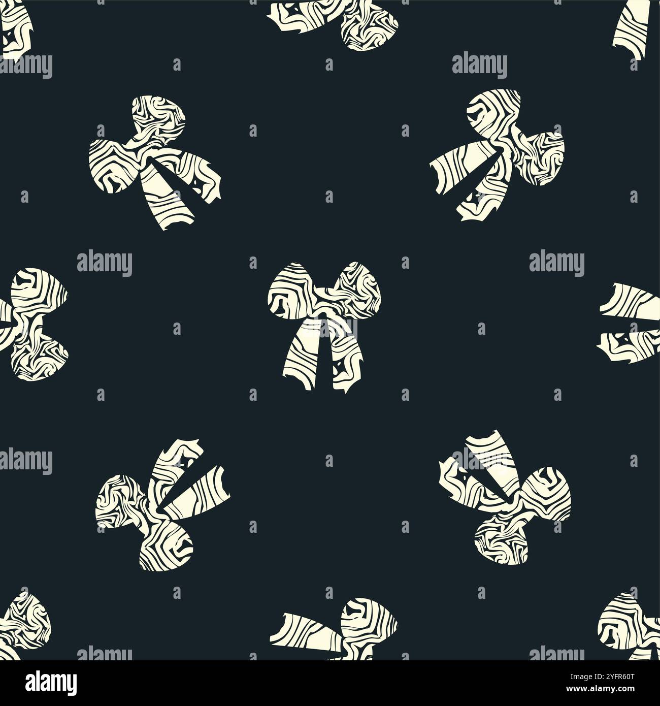 A seamless pattern with flat textured bows and ribbons Stock Vector ...