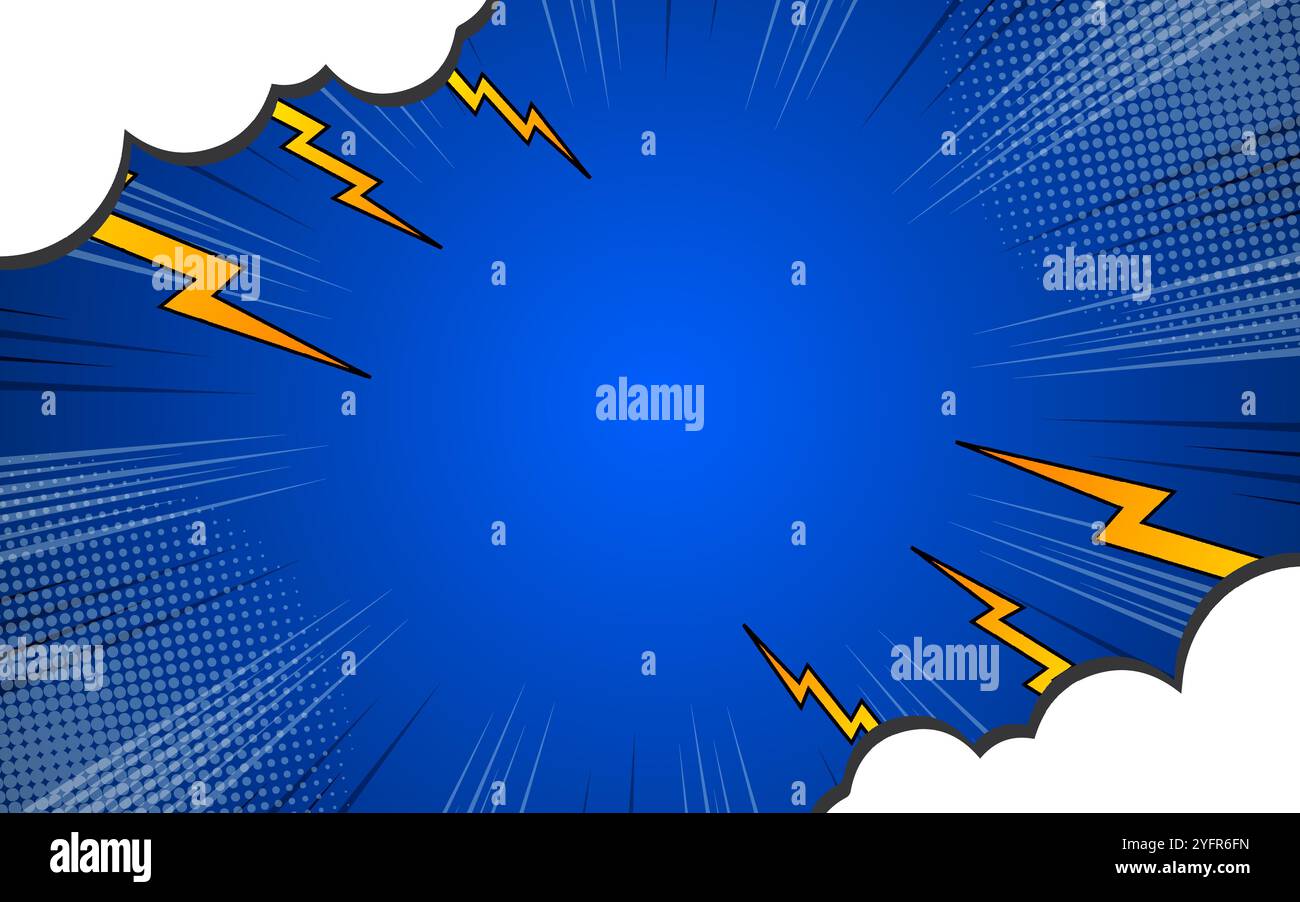 Comic retro background with halftones. Vector illustration in retro pop ...