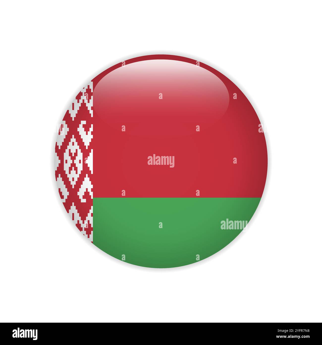 Belarus flag on button Stock Vector