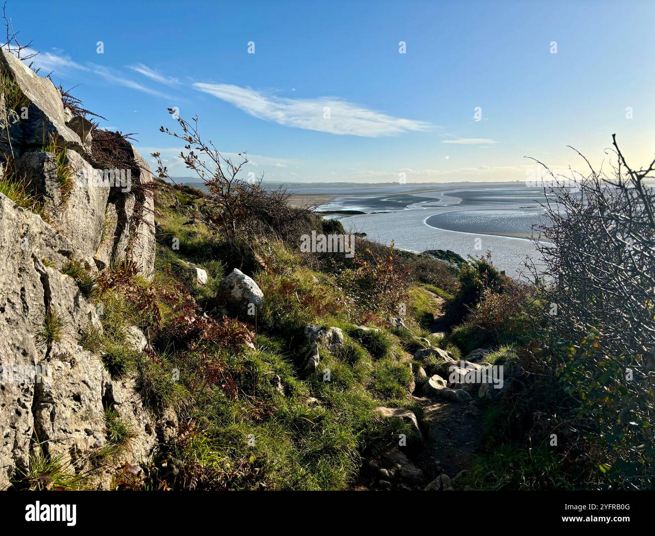 Morecambe Bay at Jenny Browns Point near Silverdale. - Smartphone Captured Stock Image