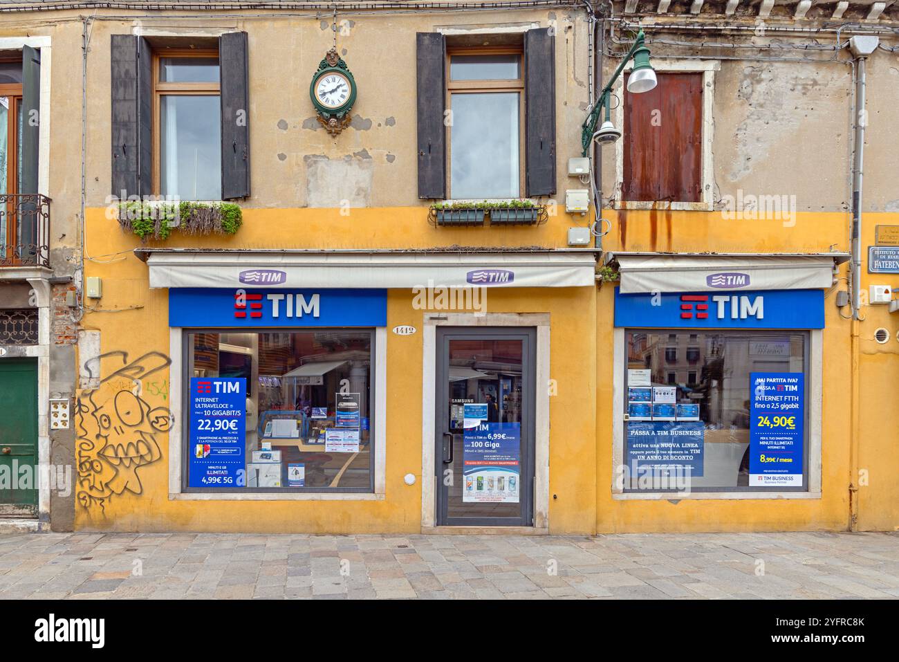 Venice, Italy - October 10, 2024: Telecom Italia Mobile Smarphone Shop Tim Network Operator and Internet Provider. Stock Photo