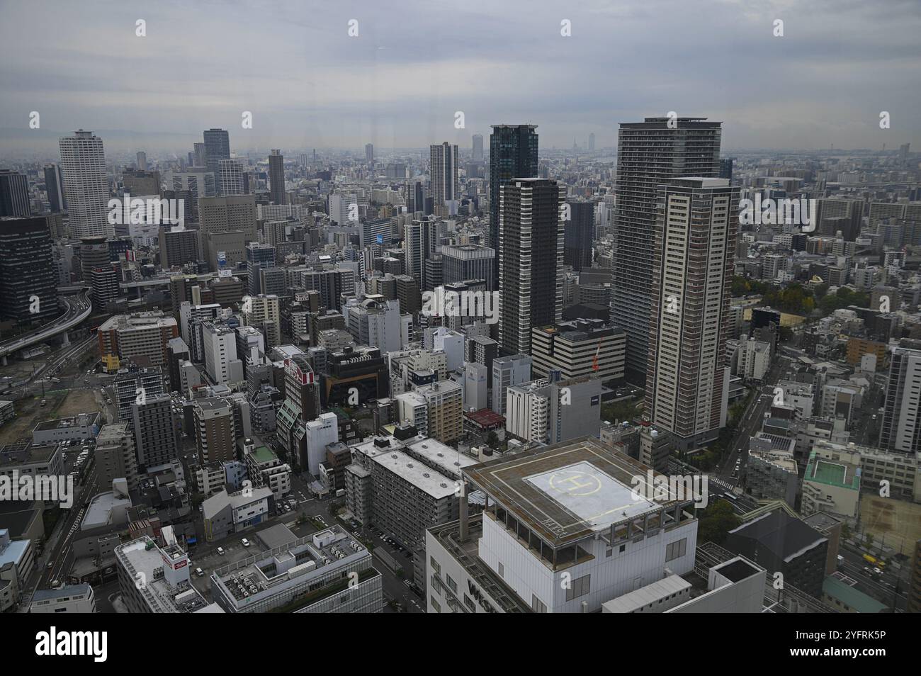 Panoramic view of Osaka as seen from the 