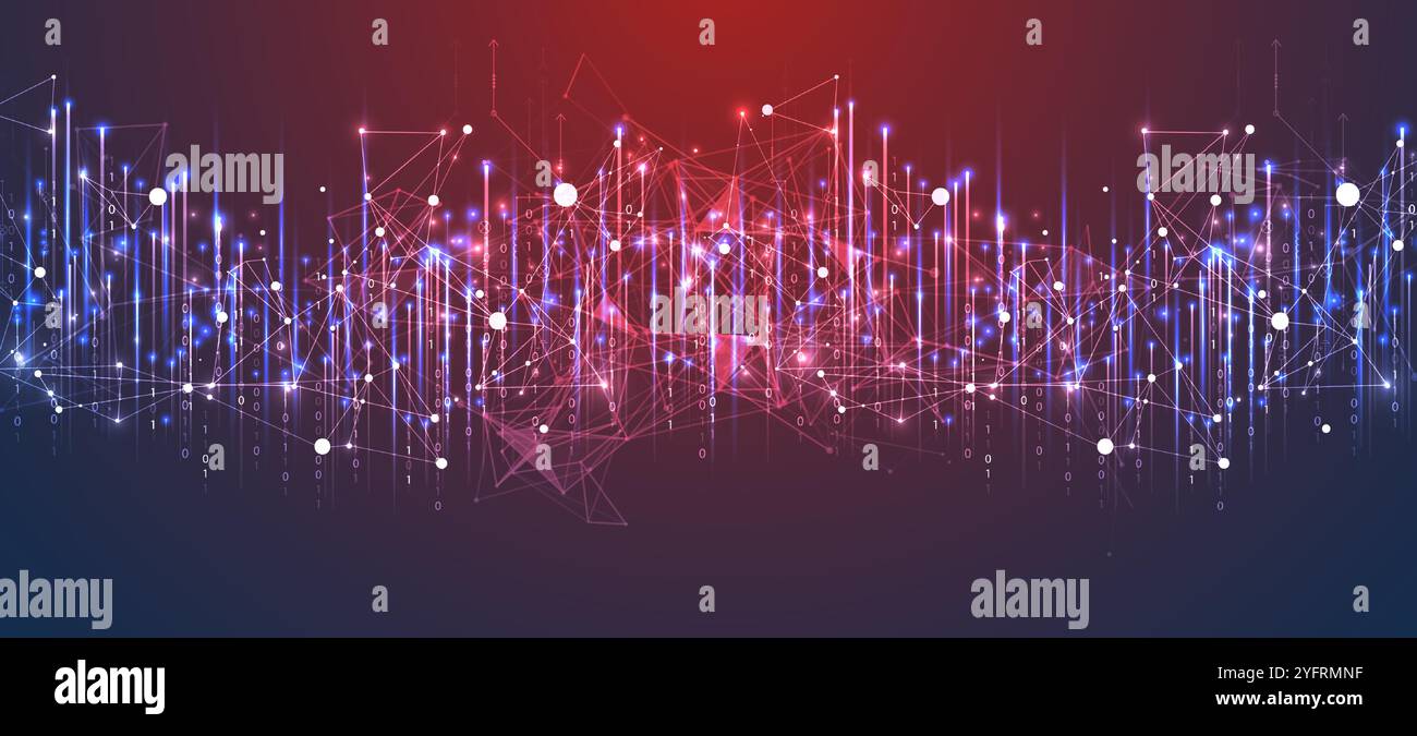 Big Data futuristic, technology light design. Vector datum digital background. Illustration innovation of data system. Hand drawn illustration. Stock Vector