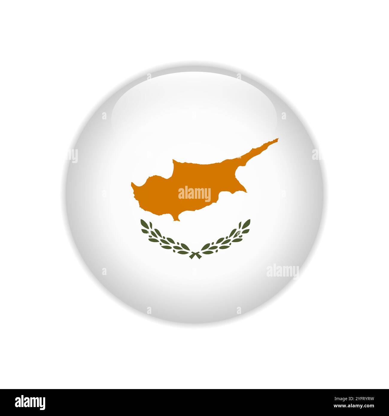 Cyprus flag on button Stock Vector