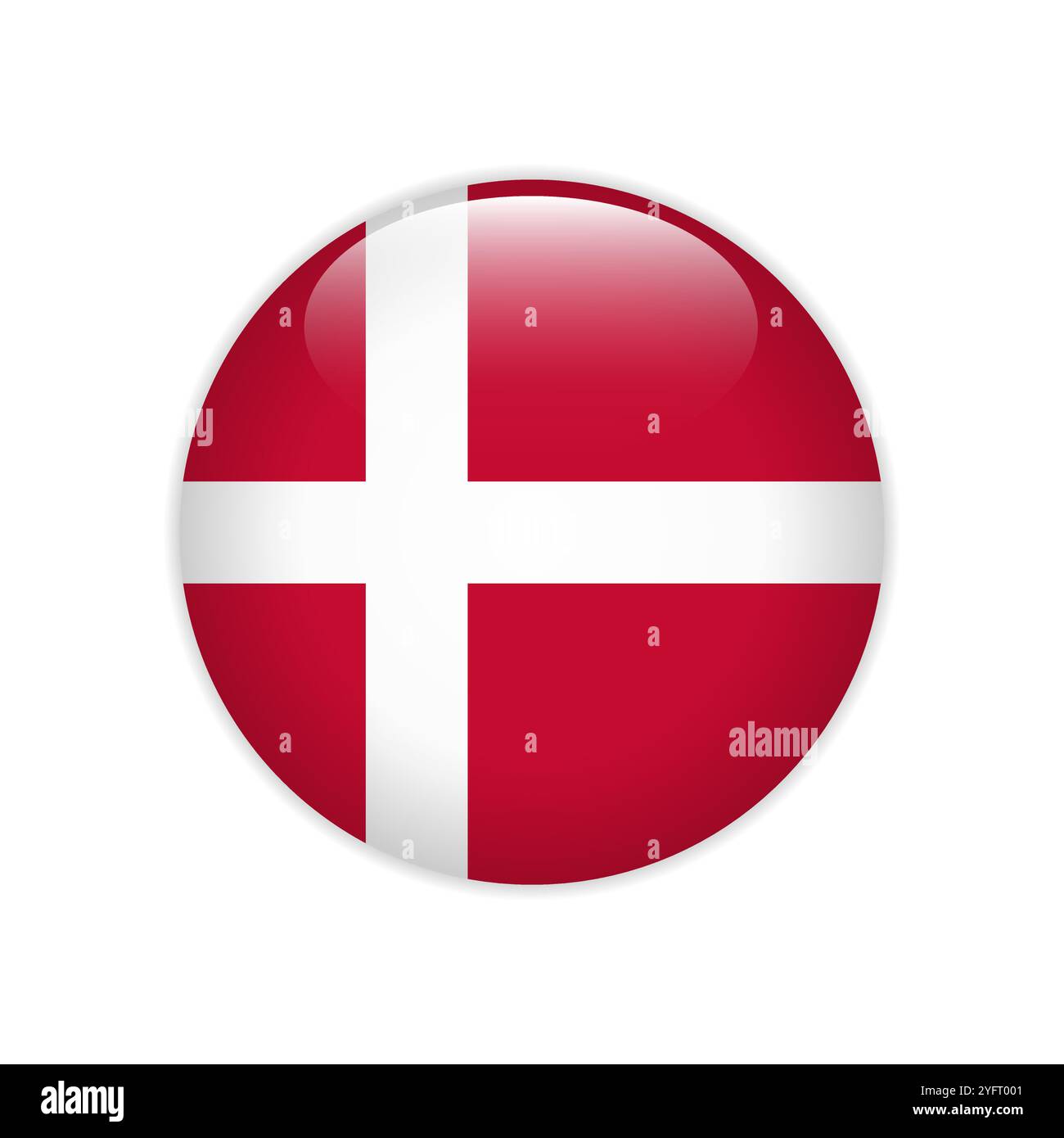Denmark flag on button Stock Vector