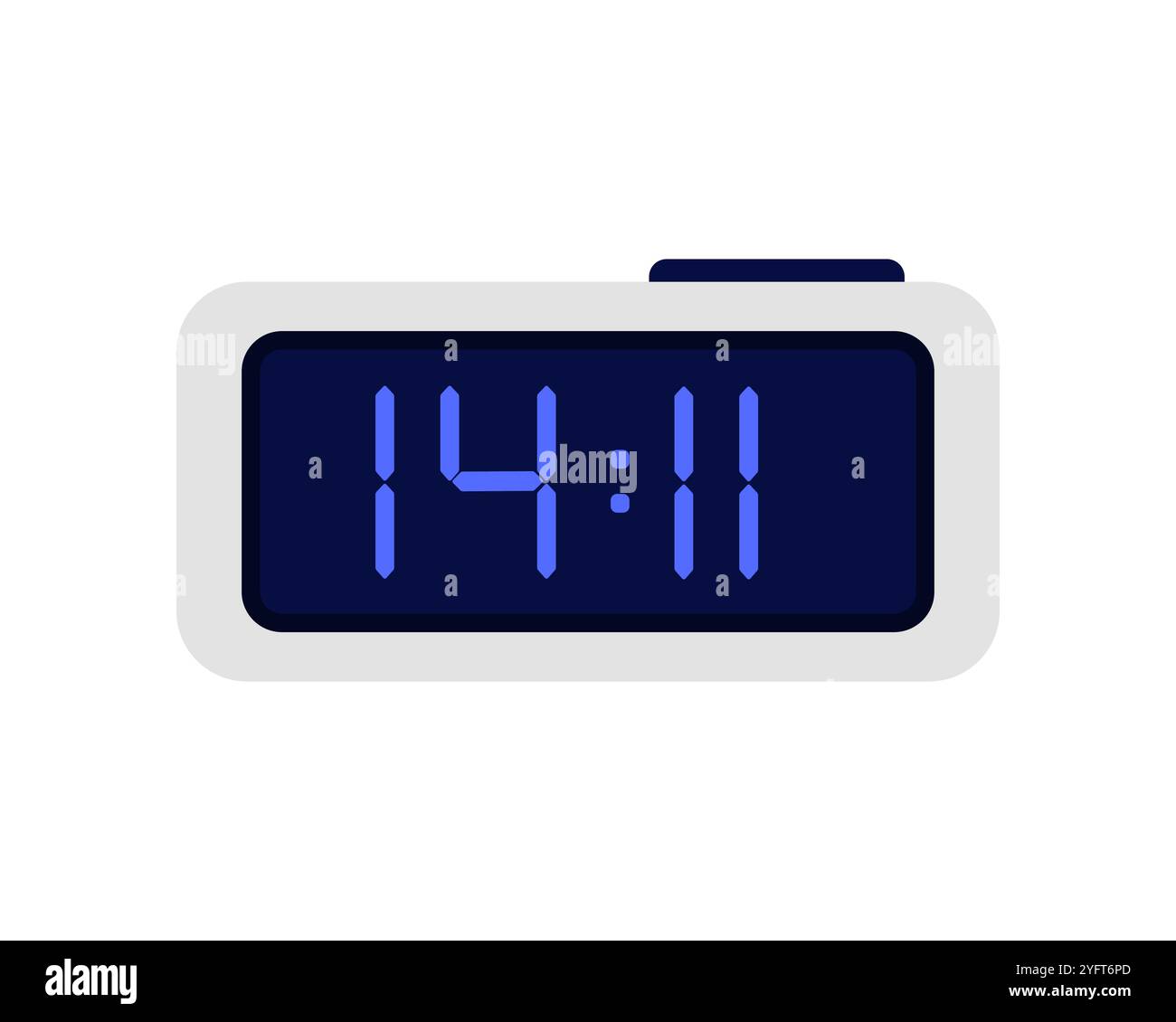 Rectangular digital alarm clock with time numbers on LED screen vector ...