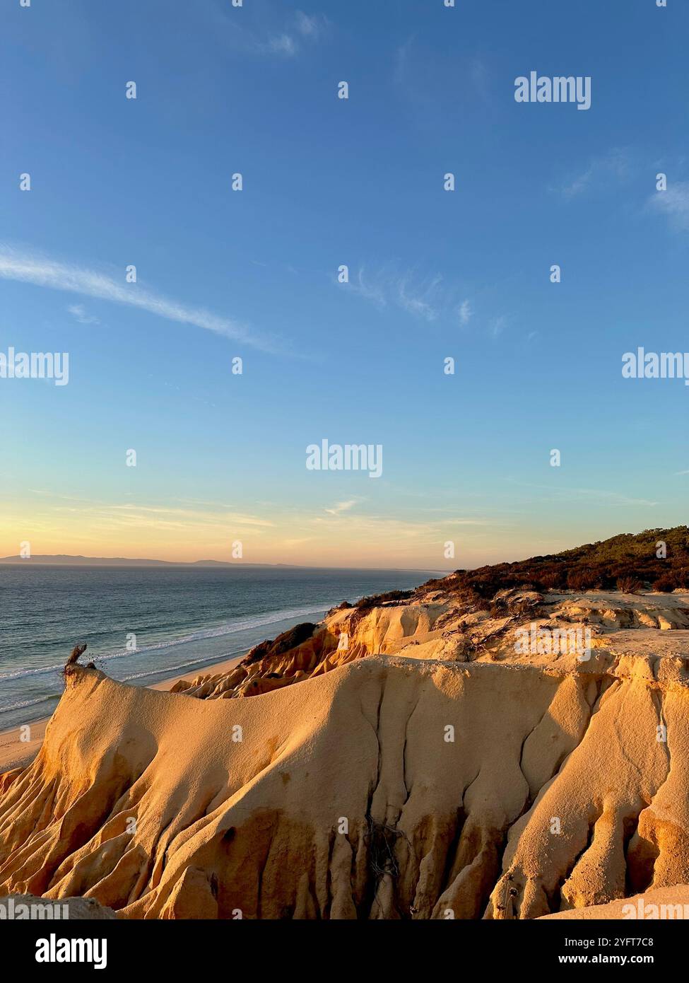 Beautiful Viewpoint of Galé Fontainhas Beach, Portugal - Smartphone Captured Stock Image