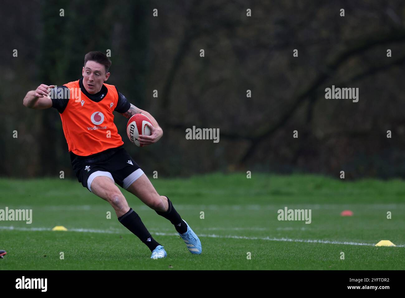 Cardiff, UK. 05th Nov, 2024. Josh Adams of Wales during training.Wales rugby team training, Hensol, Vale of Glamorgan on Tuesday 5th November 2024. the team are training ahead of the forthcoming Autumn international matches. pic by Andrew Orchard/Andrew Orchard sports photography/ Alamy Live News Credit: Andrew Orchard sports photography/Alamy Live News Stock Photo