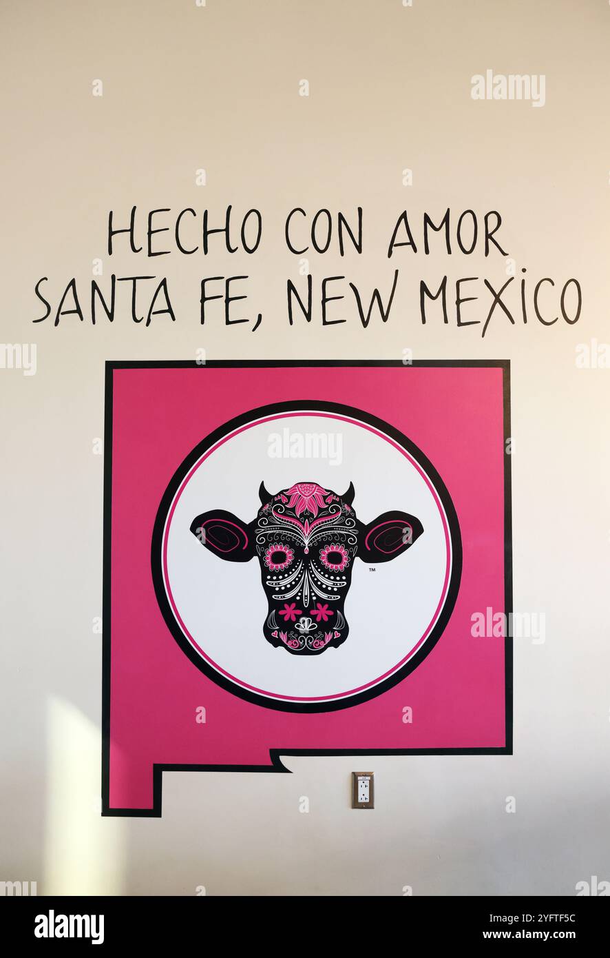 Hip La Lecheria New Mexico craft ice cream cafe & store in Santa Fe Railyard, USA Stock Photo