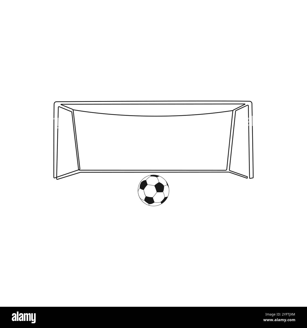 Soccer goal and soccer ball isolated