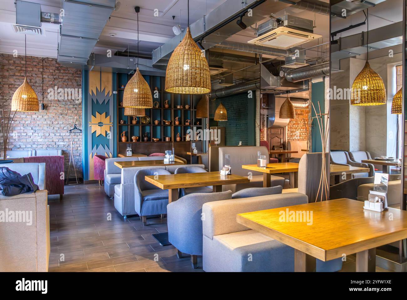 Interior modern cafe furniture hi-res stock photography and images - Alamy