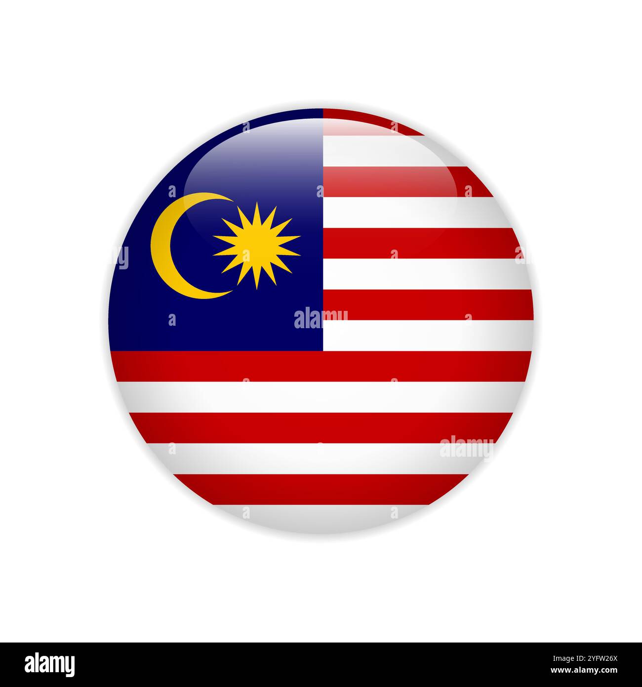 Malaysia flag on button Stock Vector