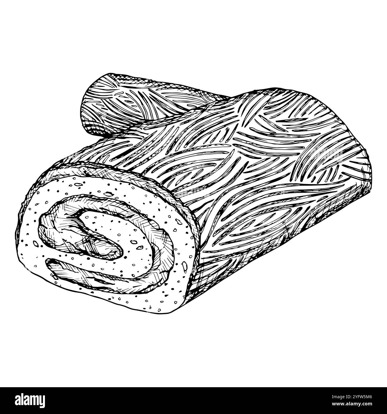 A festive yule log cake, buche de Noel, Christmas holiday meal ...