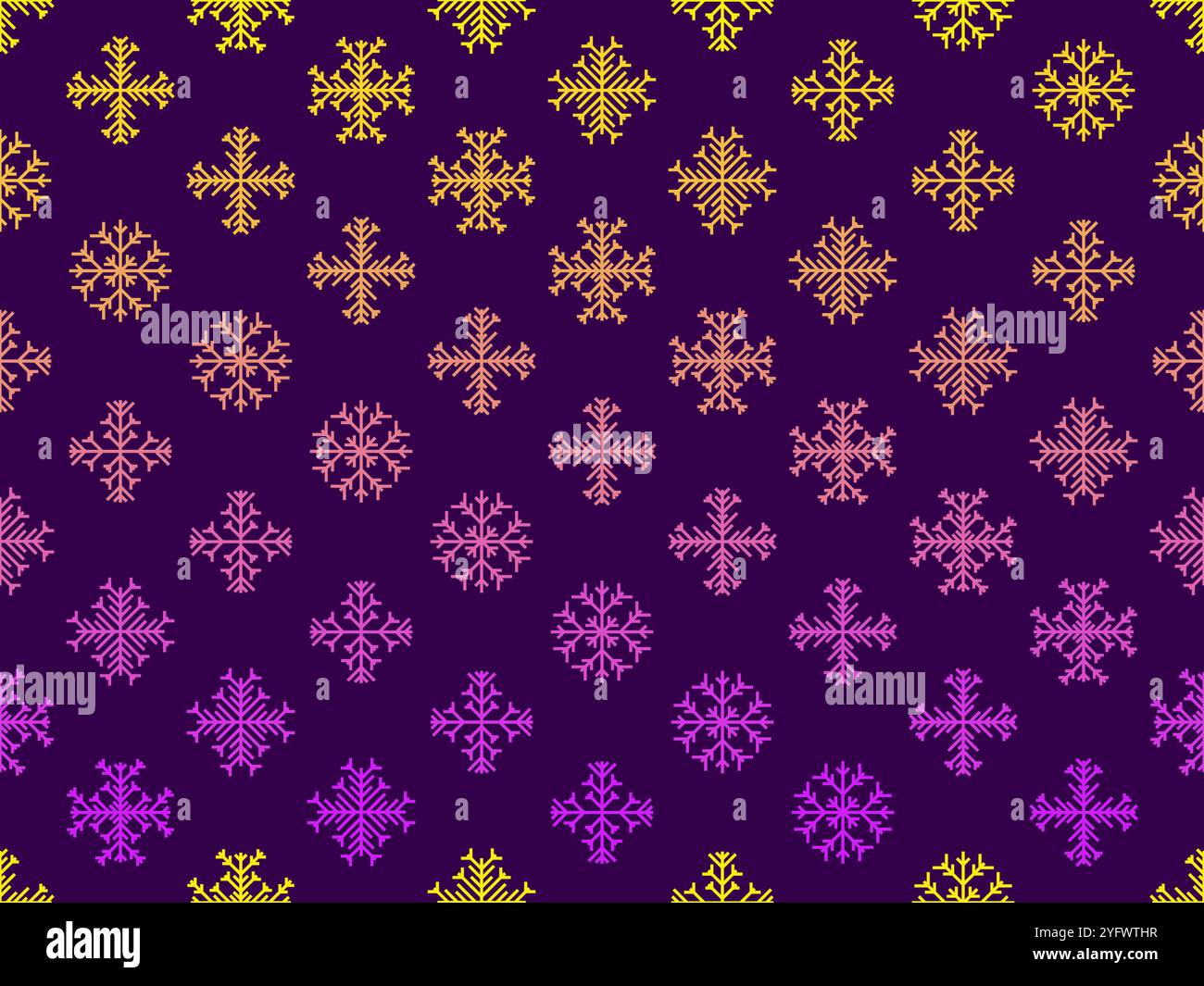 Snowflakes seamless pattern. Winter background with geometric snowflakes of different shapes. Christmas and New Year design for wallpaper, wrappers an Stock Vector