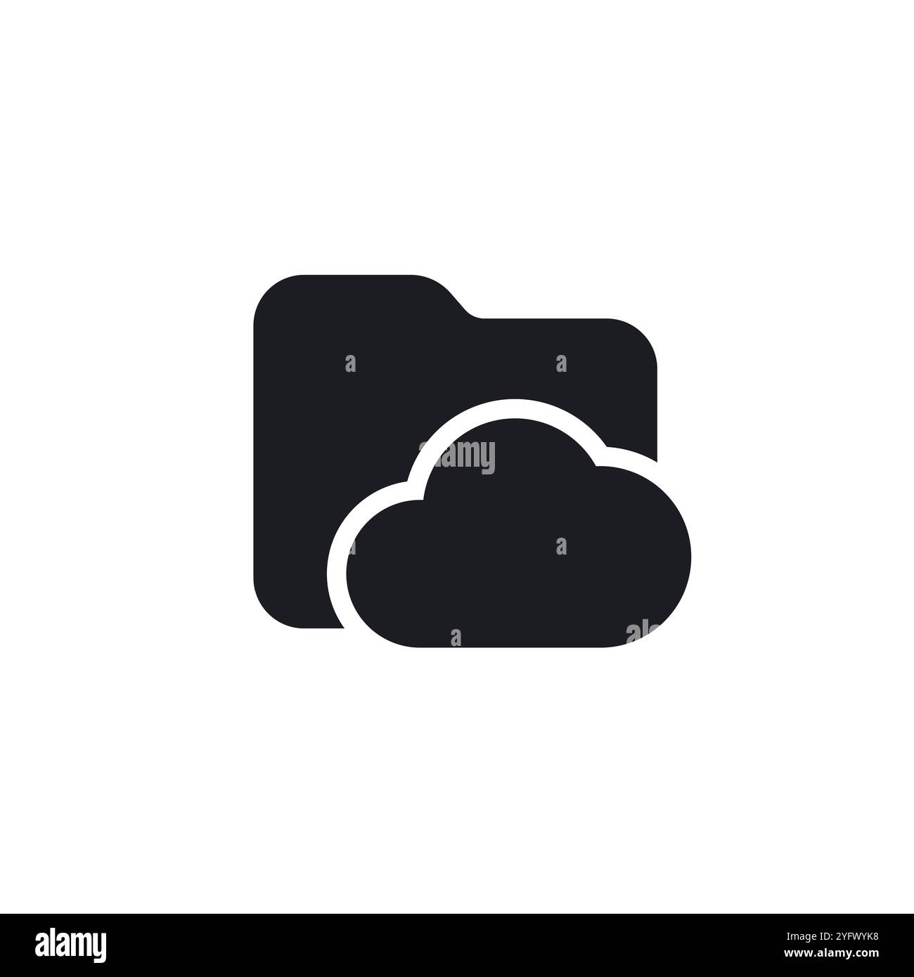 cloud folder icon, vector pictogram on white Stock Vector Image & Art ...