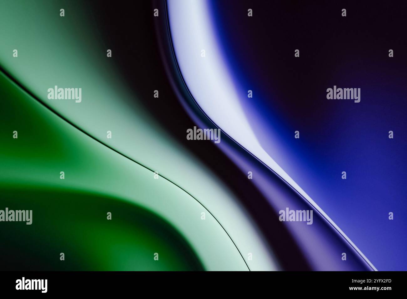 Illustration of an abstract background with 3D green blue textured wavy ...
